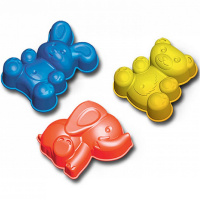 Формочки "Зайка, Медведь, Слоник" 3шт. 12х9х5см в сетке 170H