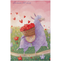 Бизнес-блокнот А5 80л "Лавандовая лама" клетка глянцевая ламинация 7БЦ 3-80-072/19