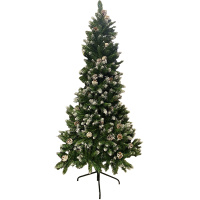 Ель 1,8м заснеженная с шишками, зеленая Y10112-24