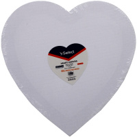 Холст на картоне в форме сердца 20х20см 100% хлопок, мелкое зерно, 280г/м2 VS195572