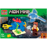 Конструктор "Мой мир" 42 детали 15х9х5см пластик (1 фигурка + скат) 62086-ZH