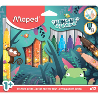 Фломастеры 12 цветов "Jumbo Jungle Fever" утолщенные суперсмываемые картон 846900