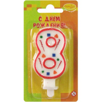 Свеча д/торта "Красное конфетти" 8, 7см 108104