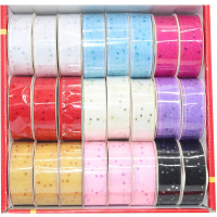 Лента упаковочная органза 2,5см х 2,7м с пайетками, цвет ассорти Y9538-19