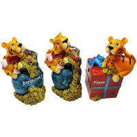 Копилка Тигр с монетками 13см керамика 4 вида TG006