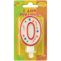 Свеча д/торта "Красное конфетти" 0, 7см 108092