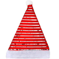 Колпак Деда Мороза 28х40см с блестящими полосками, красный Y10229-24