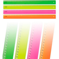 Линейка 50см "Neon" пластик, ассорти ЛН930