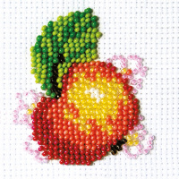 Набор для вышивания "Яблочко" 8х9см (канва, нитки, бисер, игла, схема) 7-108