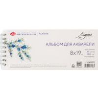 Альбом д/акварели 8х19см 12л 300г/м2 100% хлопок среднее зерно на спирали 252452377