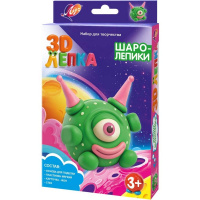 Набор д/творчества "Шаролепики. 3D-лепка. Монстрик" (основа, пластилин 11шт., стек, фон) 35С 2329-08