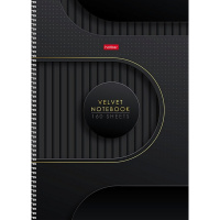 Тетрадь А4 160л клетка "Velvet style black" на спирали многоуровневая перфорация,глянцевая ламинация