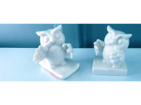 Сувенир "Сова" 5см белый, керамика, 2 вида Y2485-15