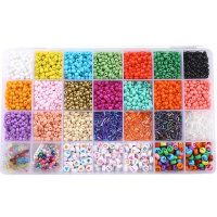 Набор бусин для творчества №2 22х13см, размер ассорти, в пластиковом футляре M-20128