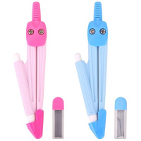 Циркуль "Козья ножка" + набор грифелей, пластик, в футляре, 2 цвета E8622