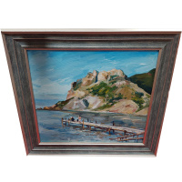 Картина "Коктебель. Гора Карадаг" 36х40см на холсте (двп, масло)