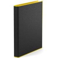 Папка на 2-х кольцах "Accent" А4 35мм ламинированный картон 1,75мм черная/желтая 51081