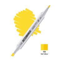 Маркер спиртовой двухсторонний "Sketchmarker" средний желтый SM-Y33
