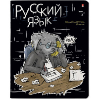 Тетрадь А5 48л линия Русский язык "Зверобудни" на скобе матовая ламинация Soft Touch 7-48-1254/10