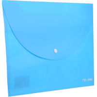 Папка-конверт на кнопке А4 0,18мм с расширением, голубая E38131