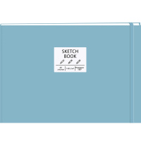 Скетчбук А5 14,5х21см 40л 140г/м2 "Free hand. Голубой" на резинке, склейка, 7БЦ матовая ламинация