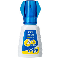 Корректирующая жидкость "Deli" 18мл 2 в 1 с кисточкой и метал. наконечником EH10310