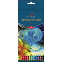Карандаши акварельные 12 цветов "Fine" круглые, картон VFWP-12