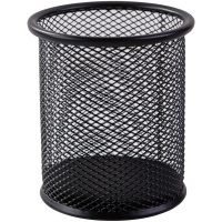 Подставка д/канц.принадлежностей d-9х10см сетчатая металлическая, черная E9172