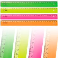 Линейка 30см непрозрачная, флюорисцентная, пластик, 4 цвета ЛН31/ЛН310
