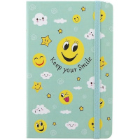 Бизнес-блокнот А5 80л "Смайлики" на резинке, линия, обложка 7БЦ, 4 вида 3783-28L