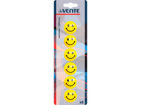 Магниты д/доски 30мм 6шт "Smile" желтый, в картонном блистере 6021501