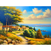 Живопись по номерам (акрил) 40х50см "Дорога к морю" сложность 4, холст на подрамнике МСА2011