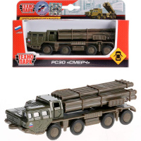 Машина "РСЗО Смерч" темно-зеленая, инерционная, металл 15см (открывающиеся двери) SB-16-08-G