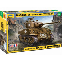Модель "Американский средний танк Шерман с 76-мм пушкой М4А3" 17см 322 детали 3676