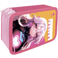 Пенал "Super girl" 19x10,5х6см, прямоугольный, трехстворчатый ПО-110