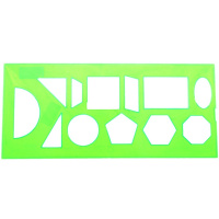 Трафарет геометрических фигур 26х11,5см, 12 элементов, пластик ТТ11