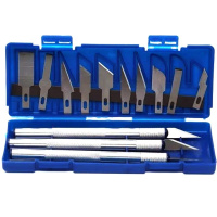 Набор ножей для макетирования 3шт. 10 сменных лезвий, пластиковый футляр Y10777-24