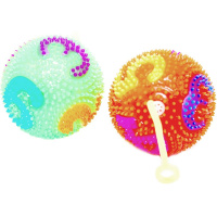 Мяч-попрыгунчик с шипами "Цифры" 7,5см на подвеске (звук) 4 цвета 2039-492/CQ2234