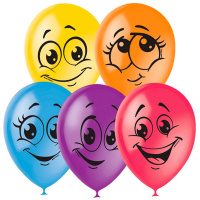 Шар воздушный 30см(12") Пастель+Декоратор Улыбки (шелк) 1ст. 6041175