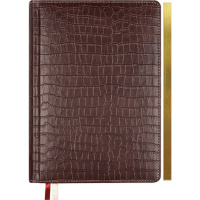 Еженедельник 2026 А4 "Wild" 128стр, темно-коричневый, золотой срез, искусственная кожа с поролоном