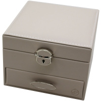 Шкатулка 16х16х12см кожзам серая Y10608-24