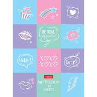 Бизнес-блокнот А6 160л "Лайт. Нежность вокруг" клетка интегральный переплет 075776