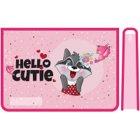 Папка д/труда А4 "Милый енот" 325х230х100мм на молнии сверху, пластик ПТР-22