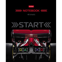 Тетрадь А5 48л клетка "Автоспорт" на скобе 3D лак матовая ламинация 5 дизайнов 075714