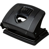 Дырокол "Greenlogic" 25л 2-отв, d-6мм, с линейкой, экологичный, пластик, черный 452511