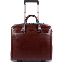 Сумка дорожная "Blue Square" 40х36х16см, 1 отделение, 1 карман, красное дерево, натуральная кожа