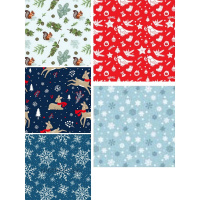 Бумага упаковочная 70см х 1м "Зимняя сказка" мелованная 5 дизайнов УБ-6495