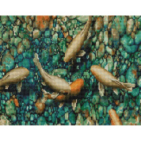 Алмазная мозаика на подрамнике 40х50см "Кои и камешки" полная выкладка VА230