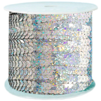 Тесьма Пайетки 5м, серебро Y2354-15