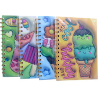 Бизнес-блокнот А5 96л "Мороженое. Смайлик" линия, на спирали, с разделителями, пластиковая обложка X